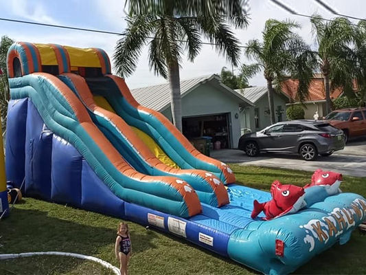 0.55mm PVC Tarpaulin tema Carpa Vermelha Slide de água inflável com grande deslizamento e slide