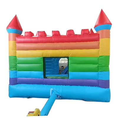 Rainbow Inflatable Jumping Castle Trampolim de PVC de qualidade comercial com sopro