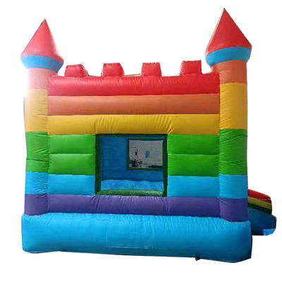 Rainbow Inflatable Jumping Castle Trampolim de PVC de qualidade comercial com sopro