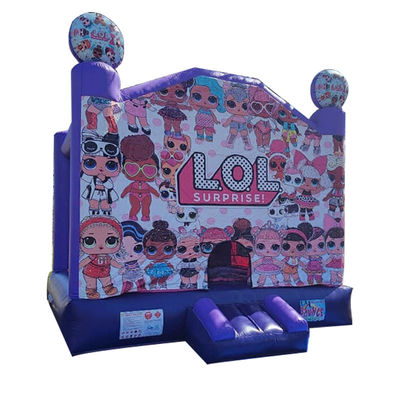 Blower Incluído Casa de Salto Inflável Púrpura para a Festa das Meninas LOL