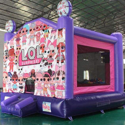 Blower Incluído Casa de Salto Inflável Púrpura para a Festa das Meninas LOL