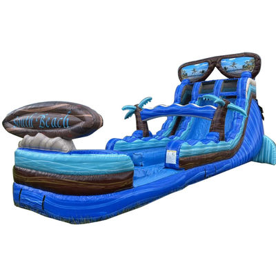 Preparem-se para fazer um deslizamento de água inflável de 40 pés com piscina e enorme prancha de surf