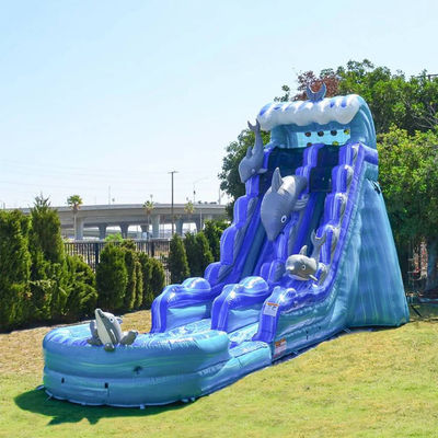 Slide inflável para crianças e adultos no parque aquático de verão