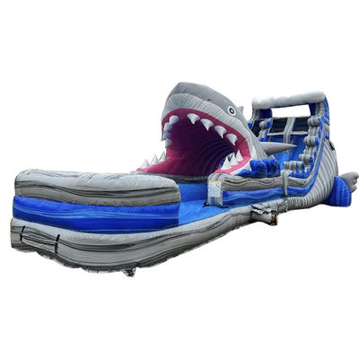 Tamanho personalizado Slide de água inflável com Slide de tubarão grande e piscina