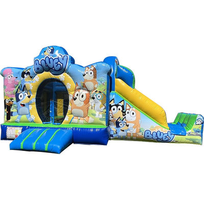 Aluguer de festa comercial PVC Bluey Cartoon Bounce Jumping House Castelo com escorrega