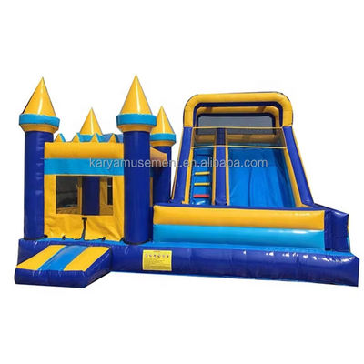 Classic Blue and Yellow Bounce House Inflatable Castle Bouncer House Slide com Blower