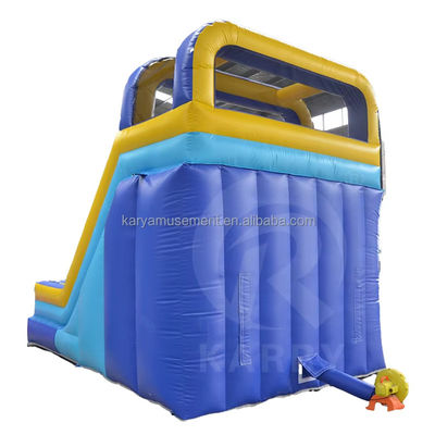 Classic Blue and Yellow Bounce House Inflatable Castle Bouncer House Slide com Blower
