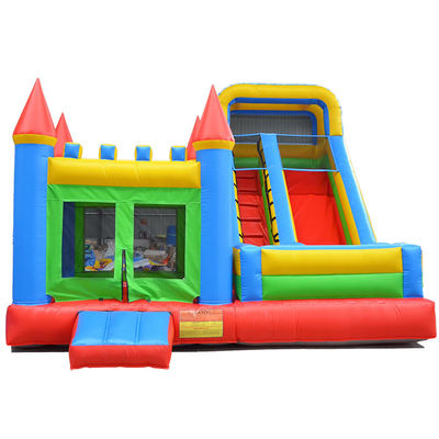 Personalizar PVC aceito Jogos infláveis vermelho e azul Slide de casa de segurança para crianças