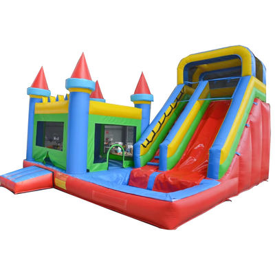 Personalizar PVC aceito Jogos infláveis vermelho e azul Slide de casa de segurança para crianças