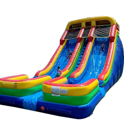 0.55mm PVC Tarpaulin Dual Pool Water Slide Inflável para 5-10 Cavaleiros e extra grande tamanho