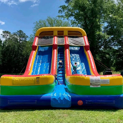 0.55mm PVC Tarpaulin Dual Pool Water Slide Inflável para 5-10 Cavaleiros e extra grande tamanho