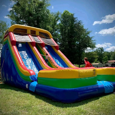 0.55mm PVC Tarpaulin Dual Pool Water Slide Inflável para 5-10 Cavaleiros e extra grande tamanho