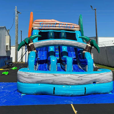 Tabuleiro de surf de PVC comercial com escorregas duplas Escorregador de água para festas Aluguer Expedição expressa