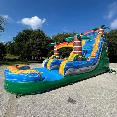 Popular Blue Slide para diversão multiplayer no Family Park com Blower e Palm Tree Design