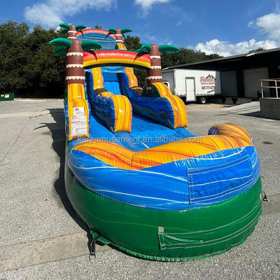 Popular Blue Slide para diversão multiplayer no Family Park com Blower e Palm Tree Design