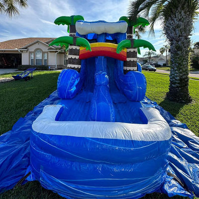 Jardim inflável para crianças Casa de salto com piscina e palmeira