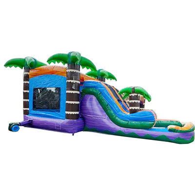 Palmeiras Castelo salto com Slide PVC inflável casa de salto e acessórios