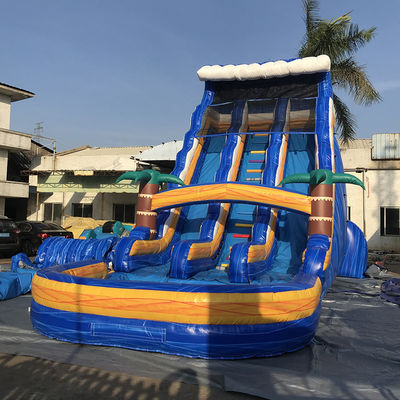 Tamanho personalizado Slide comercial de água de PVC inflável com piscina e escada removível