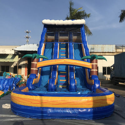 Tamanho personalizado Slide comercial de água de PVC inflável com piscina e escada removível