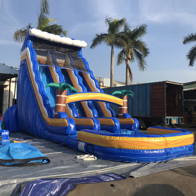 Tamanho personalizado Slide comercial de água de PVC inflável com piscina e escada removível