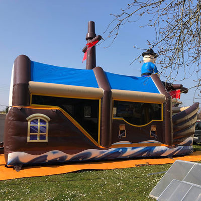 Personalizar aceito durável tema do navio pirata inflável casa de salto para crianças festa