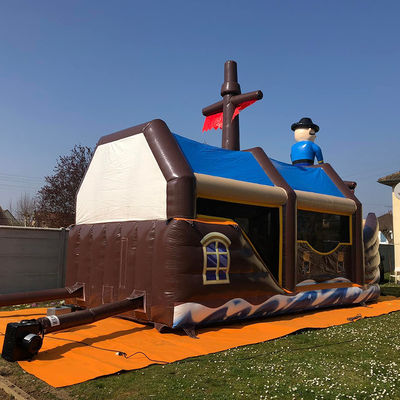 Personalizar aceito durável tema do navio pirata inflável casa de salto para crianças festa