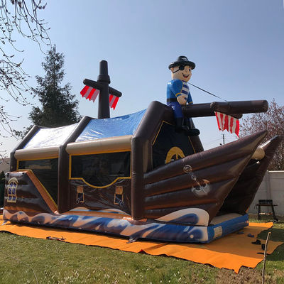 Personalizar aceito durável tema do navio pirata inflável casa de salto para crianças festa
