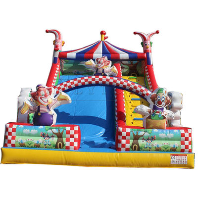 Deslizante seco inflável comercial com logotipo personalizado Deslizante de salto de palhaço de circo de carnaval
