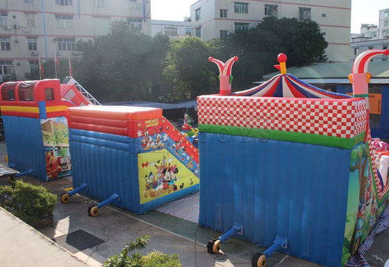 Deslizante seco inflável comercial com logotipo personalizado Deslizante de salto de palhaço de circo de carnaval