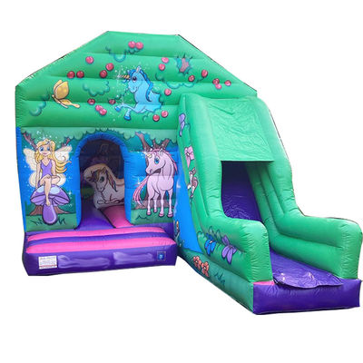0.55mm PVC Vinyl Tarpaulin Bouncer House com Slide Entretenimento Interior e Exterior