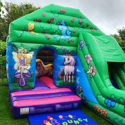 0.55mm PVC Vinyl Tarpaulin Bouncer House com Slide Entretenimento Interior e Exterior
