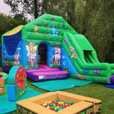 0.55mm PVC Vinyl Tarpaulin Bouncer House com Slide Entretenimento Interior e Exterior