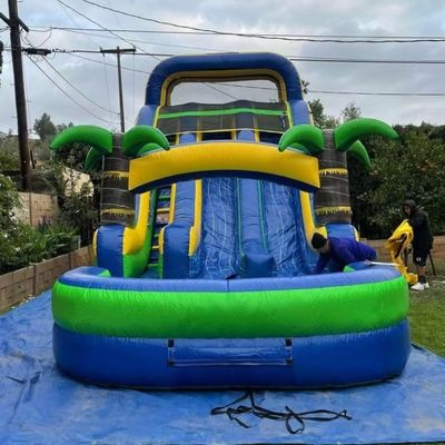 Comércio Brinquedo inflável PVC Palmeira tronco escorrega de água para promoção de eventos comerciais