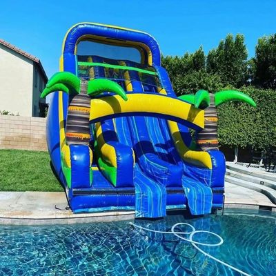Comércio Brinquedo inflável PVC Palmeira tronco escorrega de água para promoção de eventos comerciais