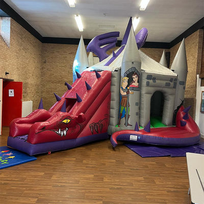 Dinossauro Vermelho Castelo Salto com Slide Como Treinar o Seu Dragão Casa de Salto Inflavel