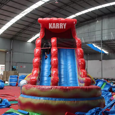 Deslizamento aquático inflável comercial colorido e piscina para diversão no parque aquático