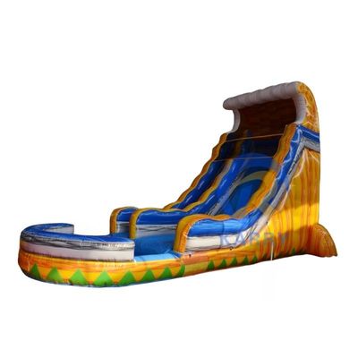 Slide de água inflável de PVC colorido personalizado com piscina para diversão de verão