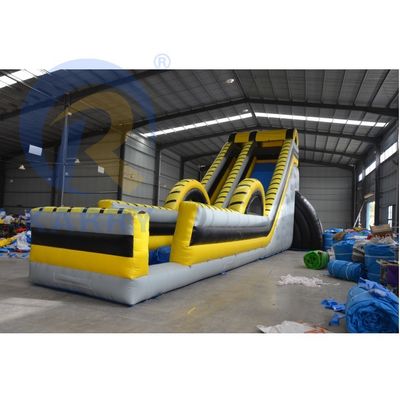 Parque aquático comercial inflável com escorrega extra longa e piscina combinada inflável