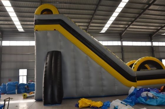 Parque aquático comercial inflável com escorrega extra longa e piscina combinada inflável