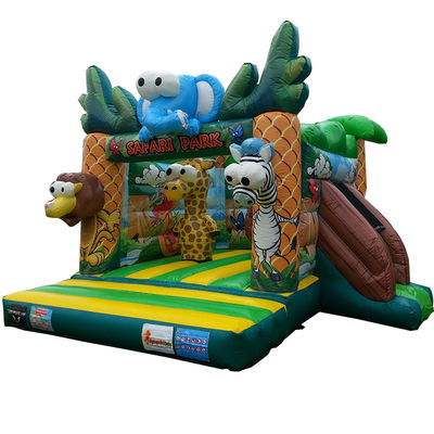 Logotipo personalizado Impresso Mini Comercial de PVC Safari Inflável Casa de Saque para Crianças