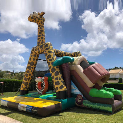 Logotipo personalizado Impresso Mini Comercial de PVC Safari Inflável Casa de Saque para Crianças