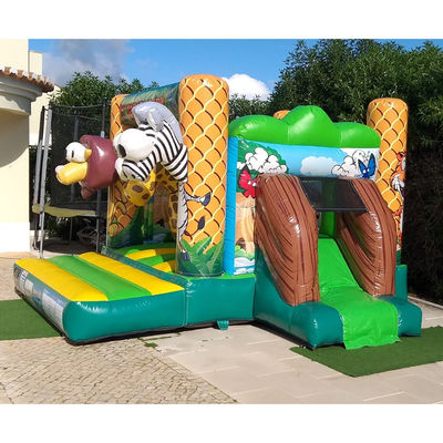 Logotipo personalizado Impresso Mini Comercial de PVC Safari Inflável Casa de Saque para Crianças