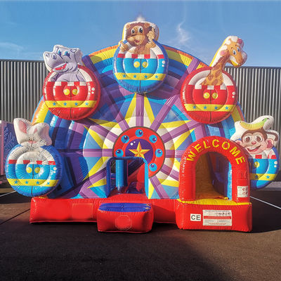 KRC Red Animal Ferris Wheel Inflatable Bounce House para Salto