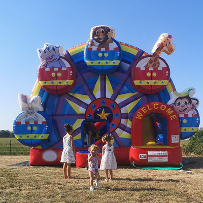 KRC Red Animal Ferris Wheel Inflatable Bounce House para Salto