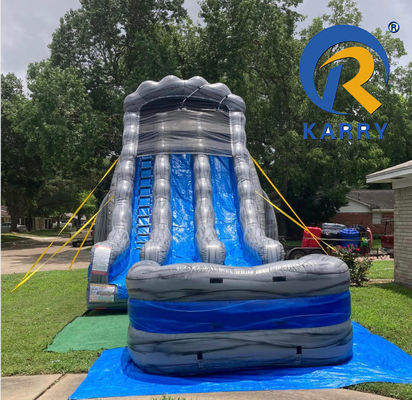 Características personalizadas Slide de água inflável para adultos com piscina Casa de salto PVC sustentável
