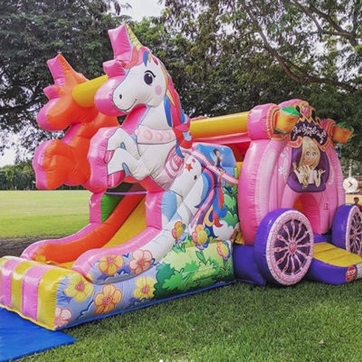 Via de Envio Sea Air Express Rainbow Unicorn Inflatable Bouncy Bouncer com Slide