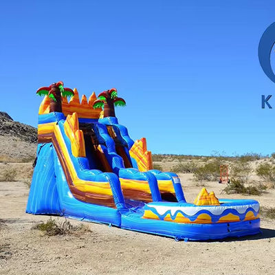 Características personalizadas Slide de água inflável para adultos com piscina Casa de salto PVC sustentável
