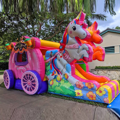 Via de Envio Sea Air Express Rainbow Unicorn Inflatable Bouncy Bouncer com Slide