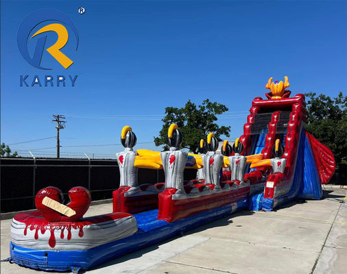 Características personalizadas Slide de água inflável para adultos com piscina Casa de salto PVC sustentável