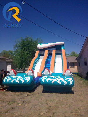 Slide de água inflável de lona de PVC para adultos e crianças Logotipo/padrão personalizado